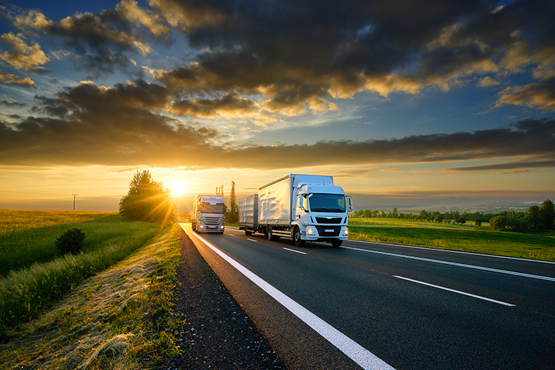 Logistics Truck on Road