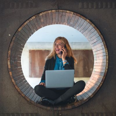 a woman working in a circle